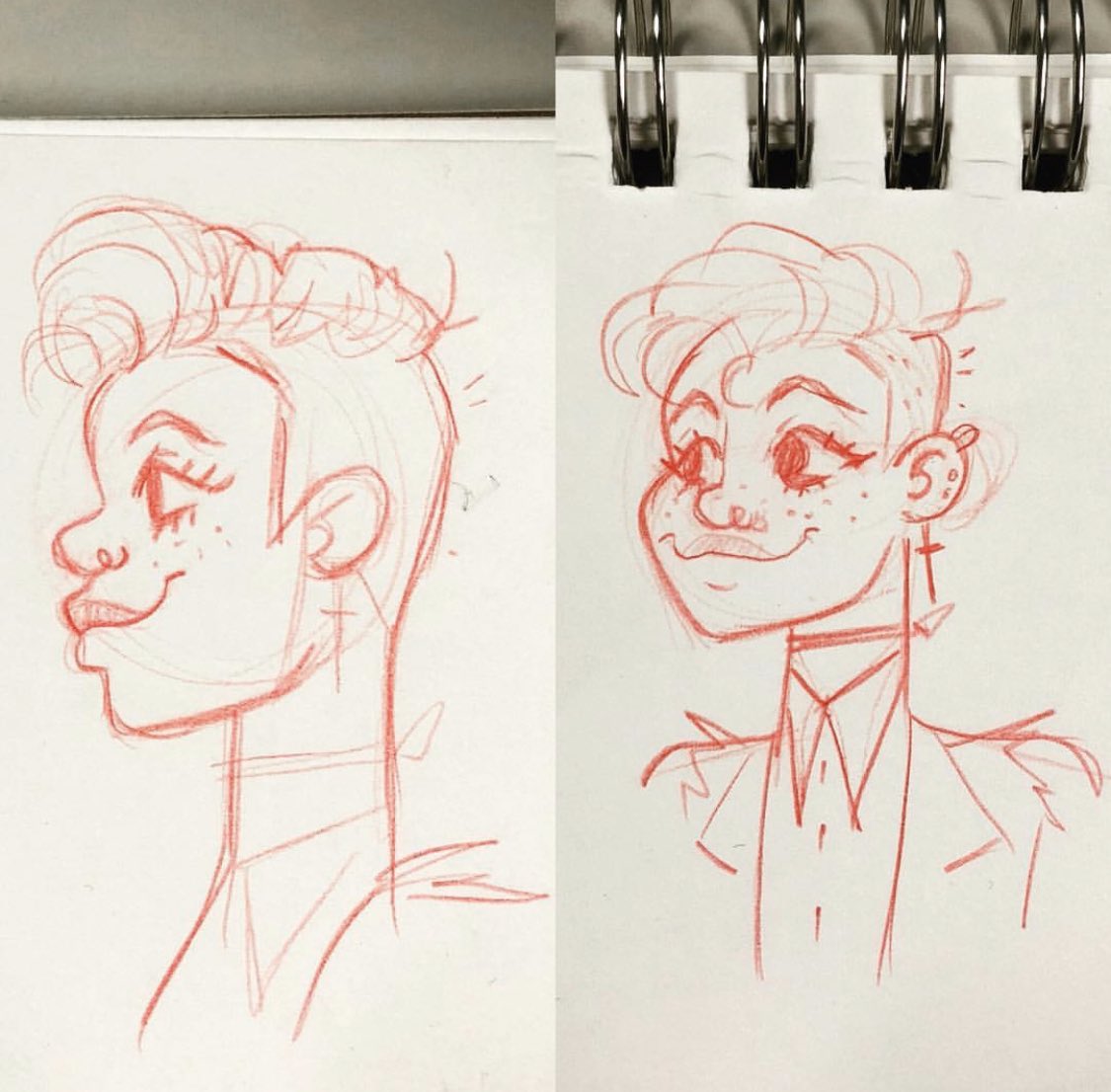 And just because I feel really weird about posting my drawings from 2016 here are two newer (2018/19) #theadventurezone sketches from the Amnesty arc because Ned & Aubrey Stole my heart ??✨ 