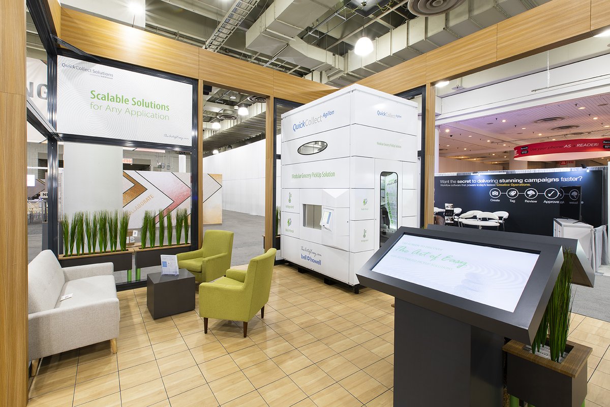 pointconcepts's tweet photo. “The Art of Easy” A brand new exhibit for our brand new client – Bell and Howell. We created their new slogan that advised their marketing campaign and booth design! #tradeshow #segd #designinspiration #display #custombooth #theartofeasy #snaplockflooring #agam #NRF2020 https://t.co/9oIcpACZ9y