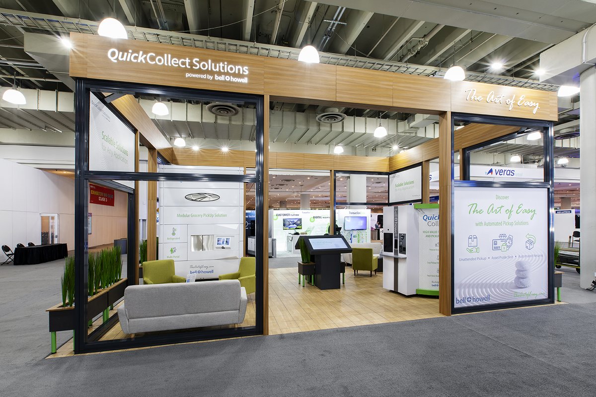 pointconcepts's tweet photo. “The Art of Easy” A brand new exhibit for our brand new client – Bell and Howell. We created their new slogan that advised their marketing campaign and booth design! #tradeshow #segd #designinspiration #display #custombooth #theartofeasy #snaplockflooring #agam #NRF2020 https://t.co/9oIcpACZ9y