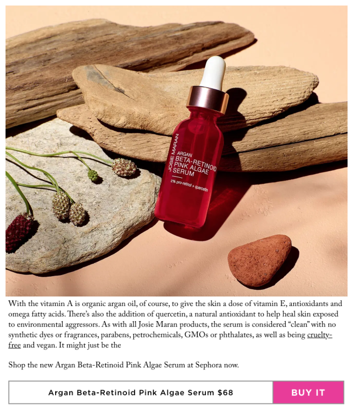 .<a href="/StyleCaster/">StyleCaster</a> is obsessing over <a href="/josie_maran/">Josie Maran</a>'s Argan Beta-Retinoid Pink Algae Serum, and so are we! Love us some #CLEANBEAUTY. Check it out: bit.ly/2tfEW1m