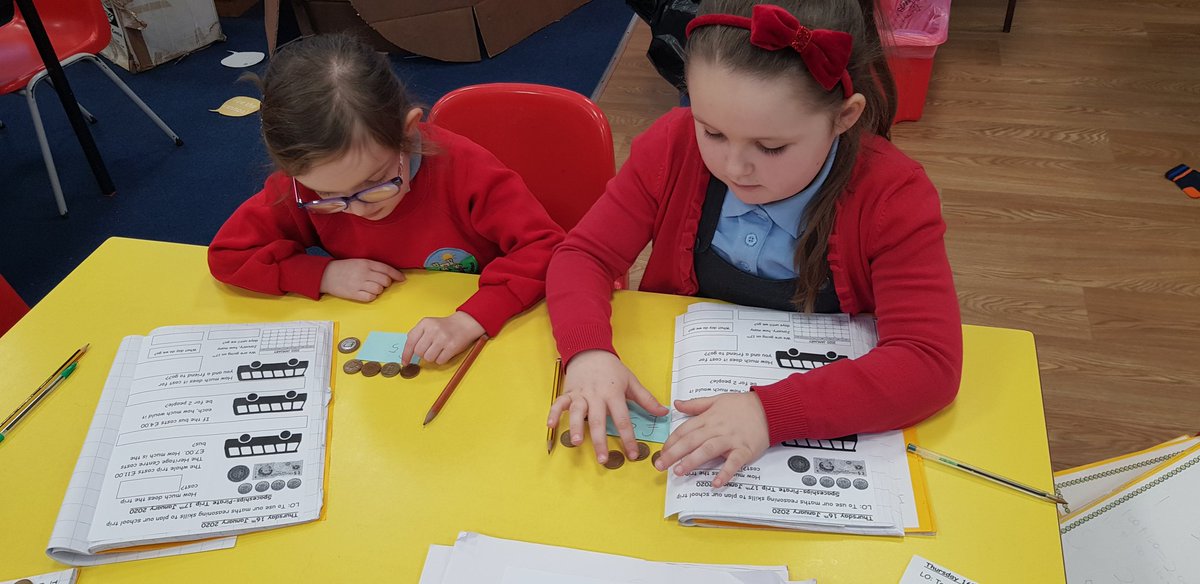 PentrerGraig's tweet photo. The children loved using their mathematical skills to work out the cost of the school trip #pgpspaceships #pgpnum #thinkingfaces https://t.co/C6v5FP8w10