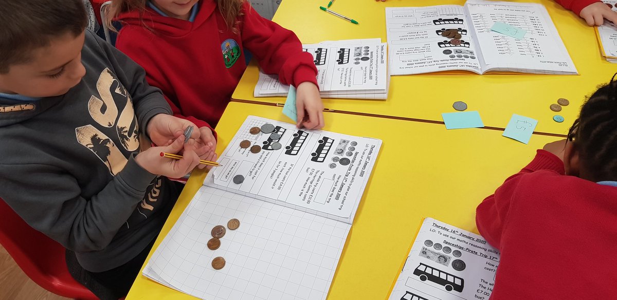 PentrerGraig's tweet photo. The children loved using their mathematical skills to work out the cost of the school trip #pgpspaceships #pgpnum #thinkingfaces https://t.co/wyqd5dooL6