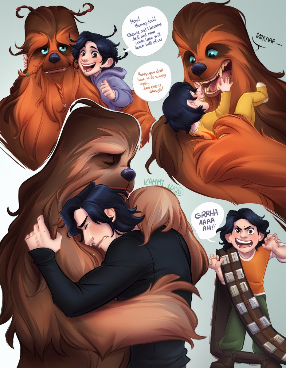 #StarWars #BenSolo #Chewbacca 
#TheRiseOfSkywalker 
long wanted to draw these guys 🙌🏻✨

I’m sure that as a child, Ben often nursed Chewie and I waited for their interactions in the film until the last 😭😔