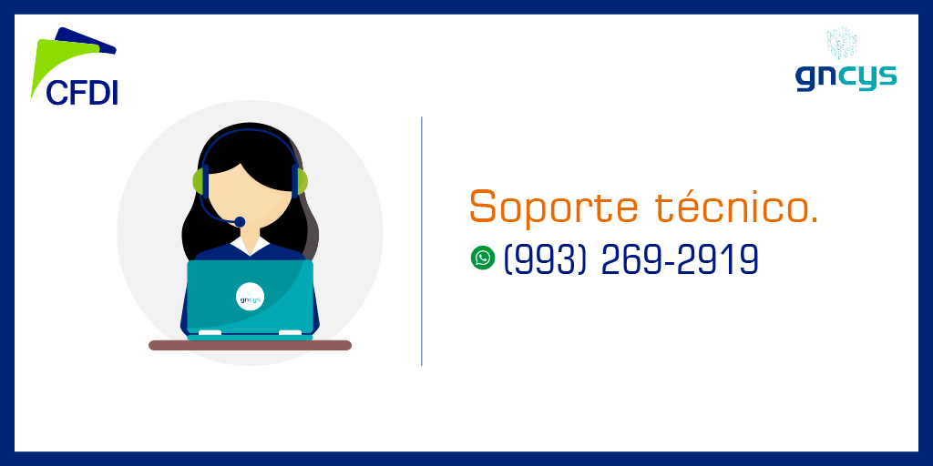 gncys_cfdi's tweet photo. #GNcys #CFDI #FacturaElectronica #Soporte #Tecnico
Whatsapp (993) 269-2919 https://t.co/Ny4f1VHnar