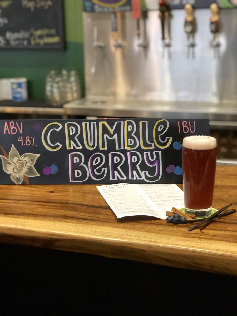 FatHeadsBeer's tweet photo. JUST tapped at the Beer Hall in Middleburg Heights: Crumble Berry 🍺 We kept what you love about Bumble Berry, our honey blueberry ale, and added just a little bit more love to it. https://t.co/WGgy71oNjP