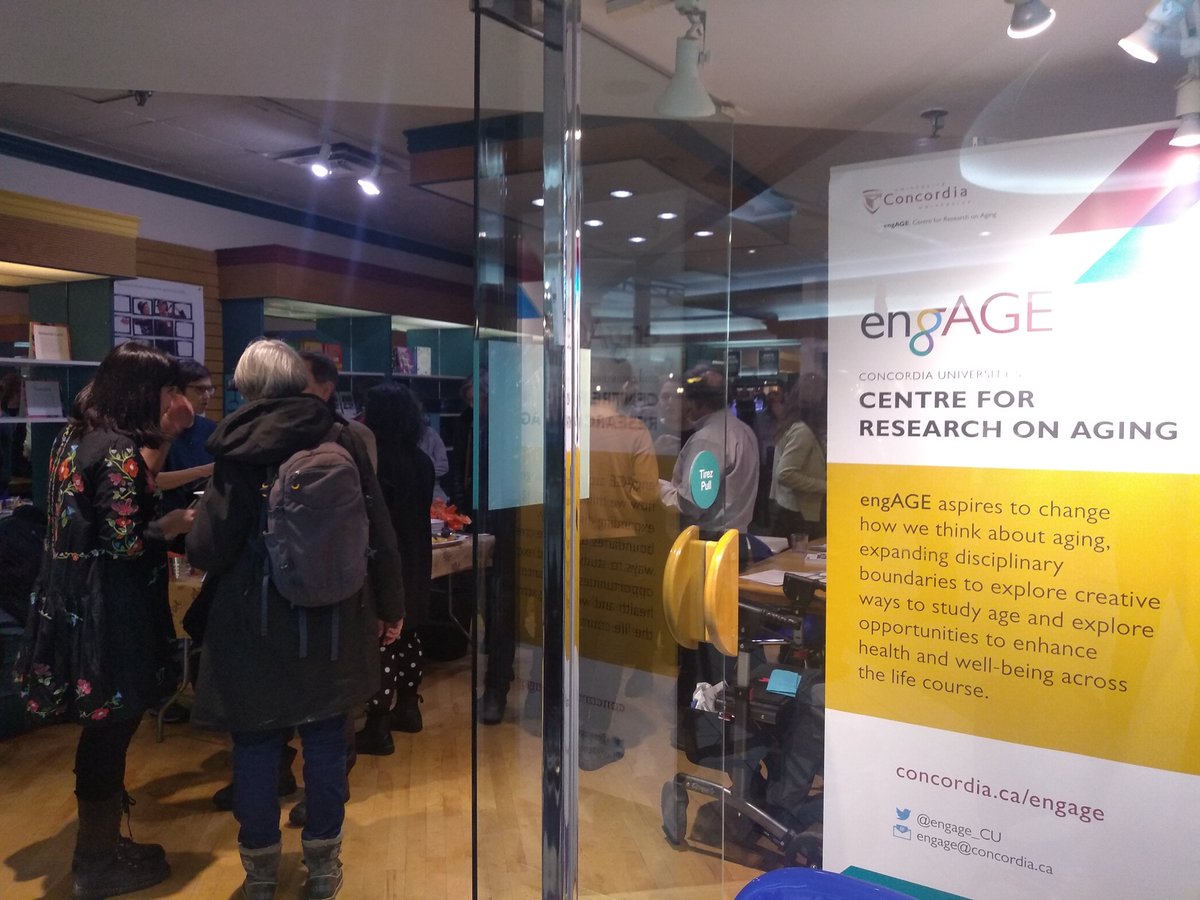 engAGE_CU's tweet photo. Packed house at the grand opening of the @Concordia #engAGE Living Lab! We're here until 6 pm. Come meet us at Cavendish Mall!
#changingaging #livinglab #mediasante https://t.co/Vosev2C75w