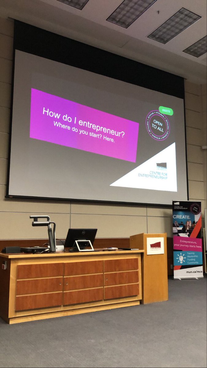 ChristineGoudie's tweet photo. Kicking things off shortly. Join me for this exciting entrepreneurial event hosted by @MUN_MCE 🚀 #entrepreneurship #nlstartups https://t.co/KeqVDDoW9W