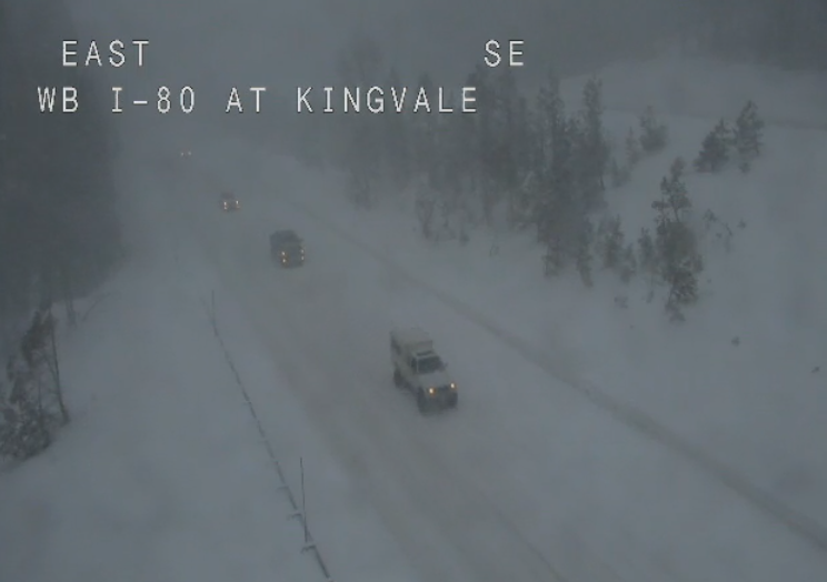 I-80 traffic camera view at Kingvale 