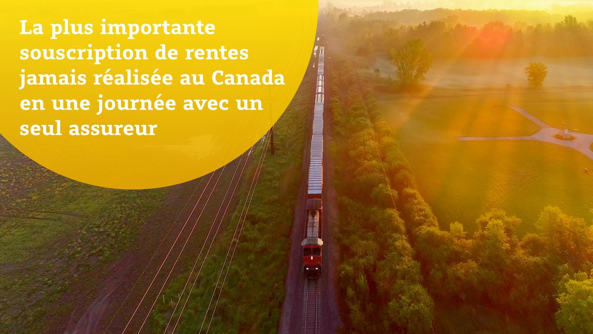 Nous annonçons avec Morneau Shepell un contrat de rentes de 560 M$ avec la Compagnie minière IOC, filiale de Rio Tinto. C’est la transaction la plus importante réalisée au Canada le même jour avec un seul assureur, visant 3 700 retraités et bénéficiaires! bit.ly/2Rub1uq