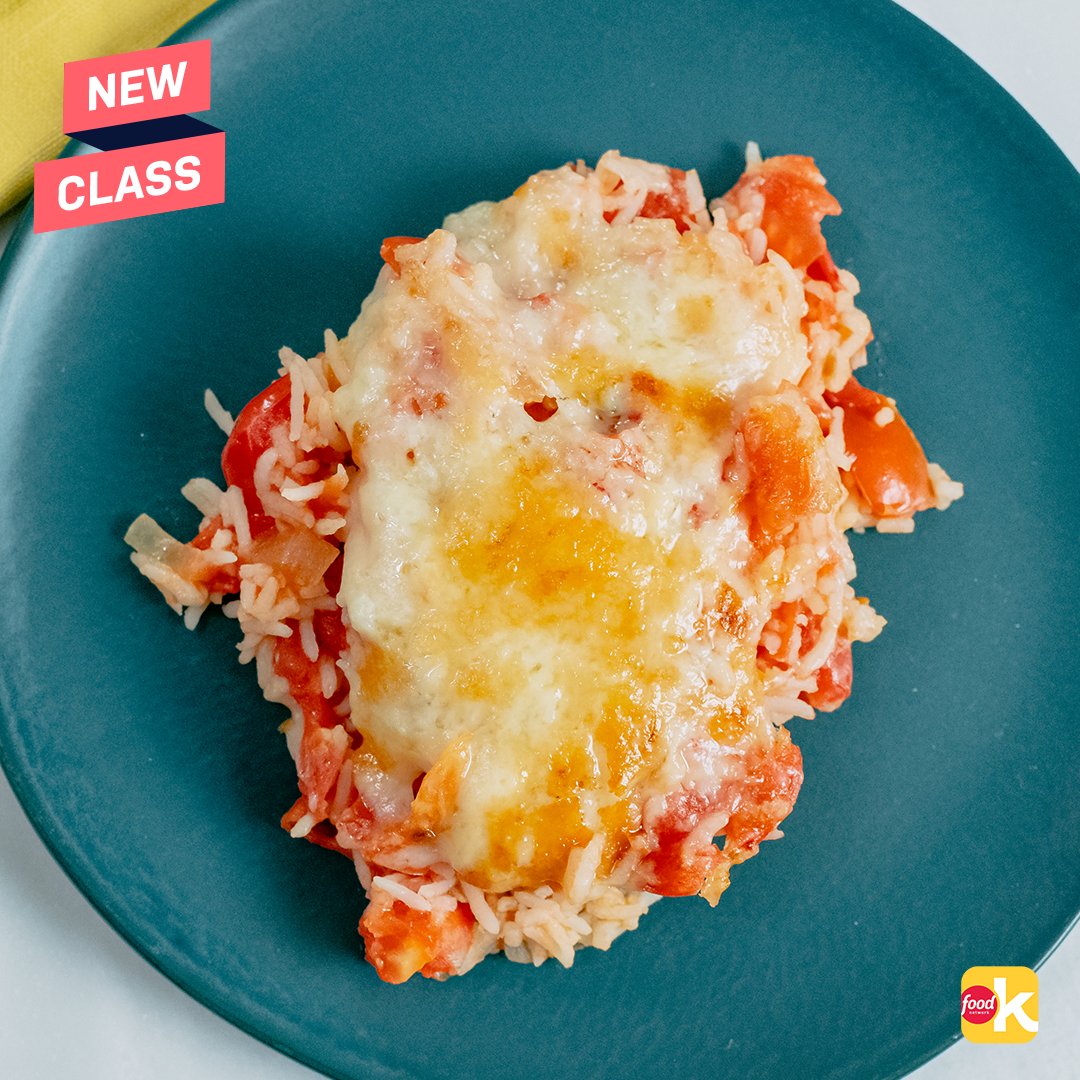 Tomato Rice with Crispy Cheddar is kind of like "pizza in rice form," @PKgourmet says! That crispy, bubbly cheese has us like 😍😍 Take Priya's class on the #FoodNetworkKitchen app today! food-network.app.link/wtcBqLymX2