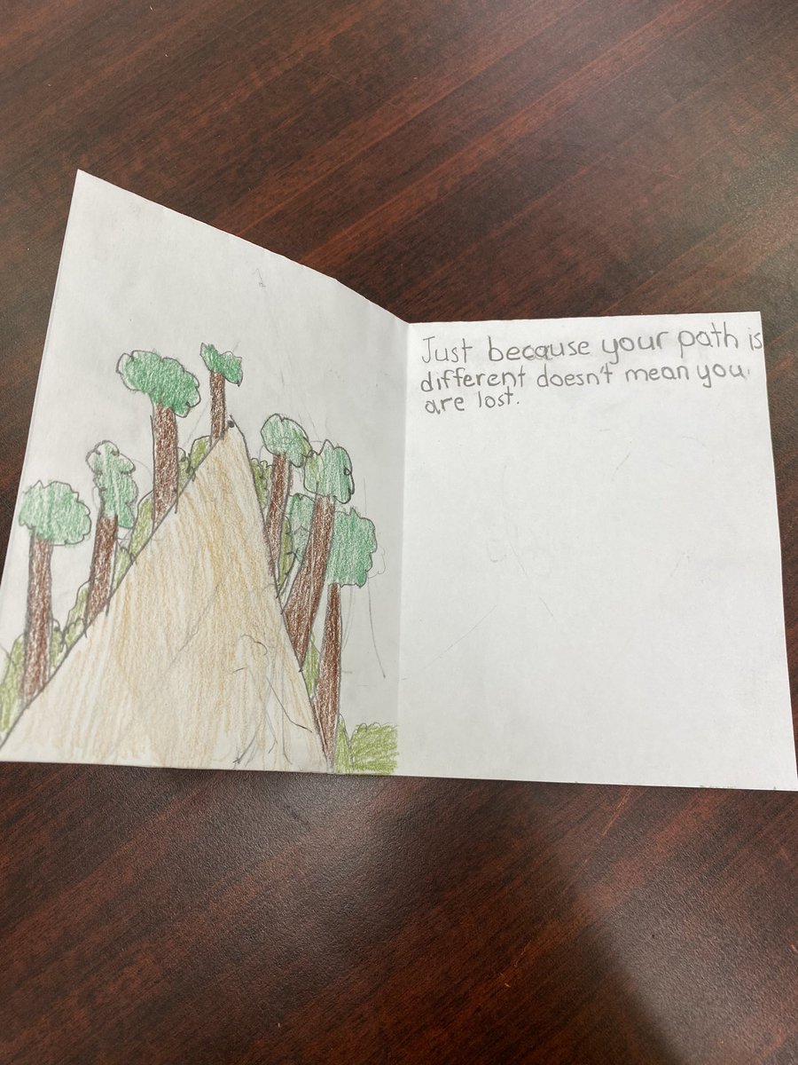 mspetleysclass's tweet photo. Today we made cards to go inside packages for the homeless. Have a look at our inspiring words #ffcaworks #edchat #yyc #abed https://t.co/Zl5YeJKMx7