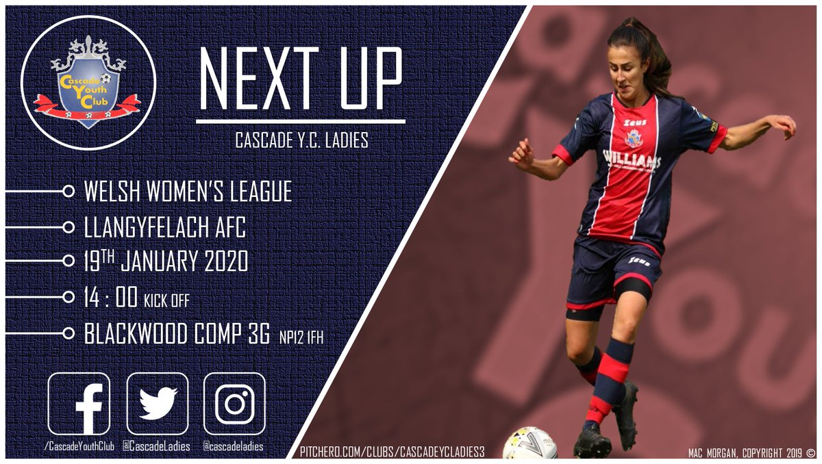 Next Up...

We continue our league campaign Sunday as we welcome Llangyfelach to Blackwood Comprehensive School 3G.

🏆: @WelshWomensLge
⚽️: <a href="/LlangyLadiesAFC/">Llangyfelach Ladies</a>
🕐: 14:00
📅: 19|01|2020
 🏟: Blackwood Comp 3G (NP12 1FH)

❤ #UPTHECADE 💙