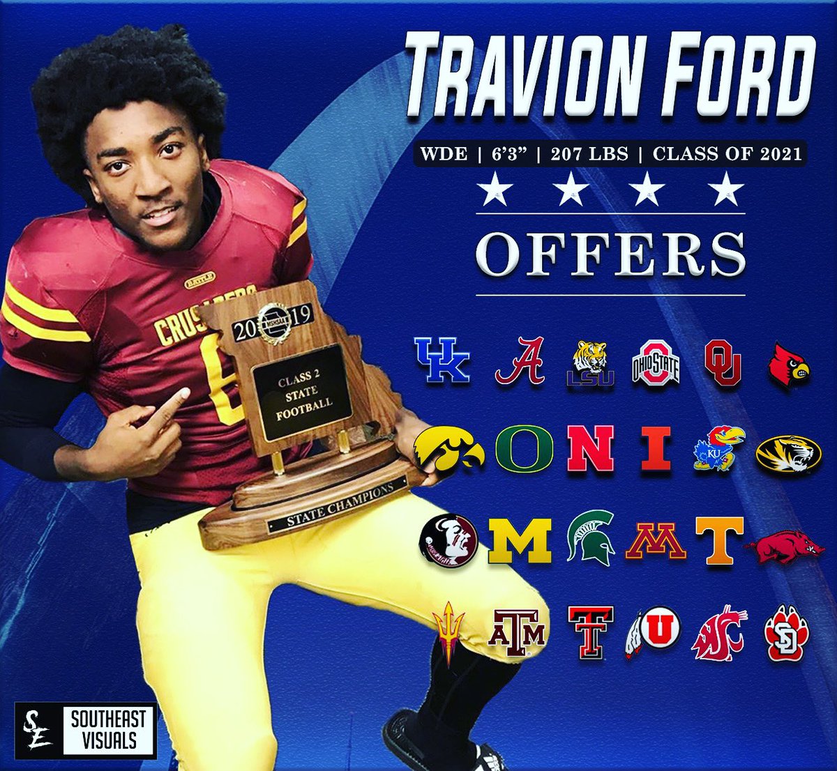 SoutheastVisual's tweet photo. @Tre_Got_Skills is one of the top players in the Midwest and holds offers from two dozen of the top schools across the country 🔥 https://t.co/oBkIMIUS7U