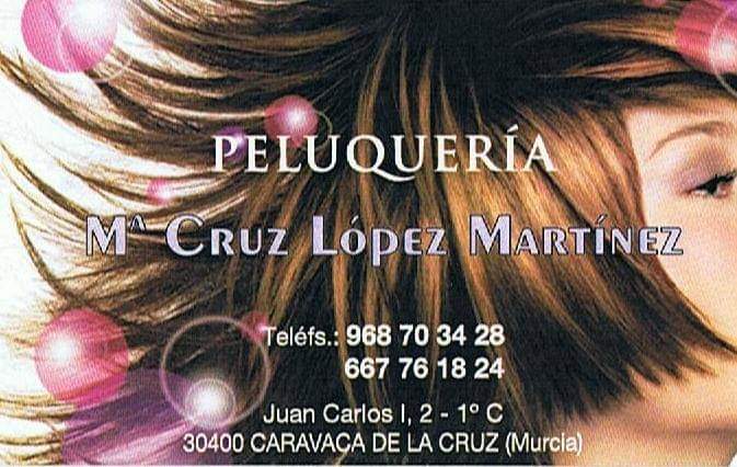 Tenemos el placer de presentar un nuevo patrocinador que apoya a esta agrupacion Chirigota Femenina Caravaca.
Damos la bienvenida a la Peluqueria Mari Cruz Lopez Martinez.,en Caravaca.
Muchísimas gracias por apostar por la cultura y por el carnaval.