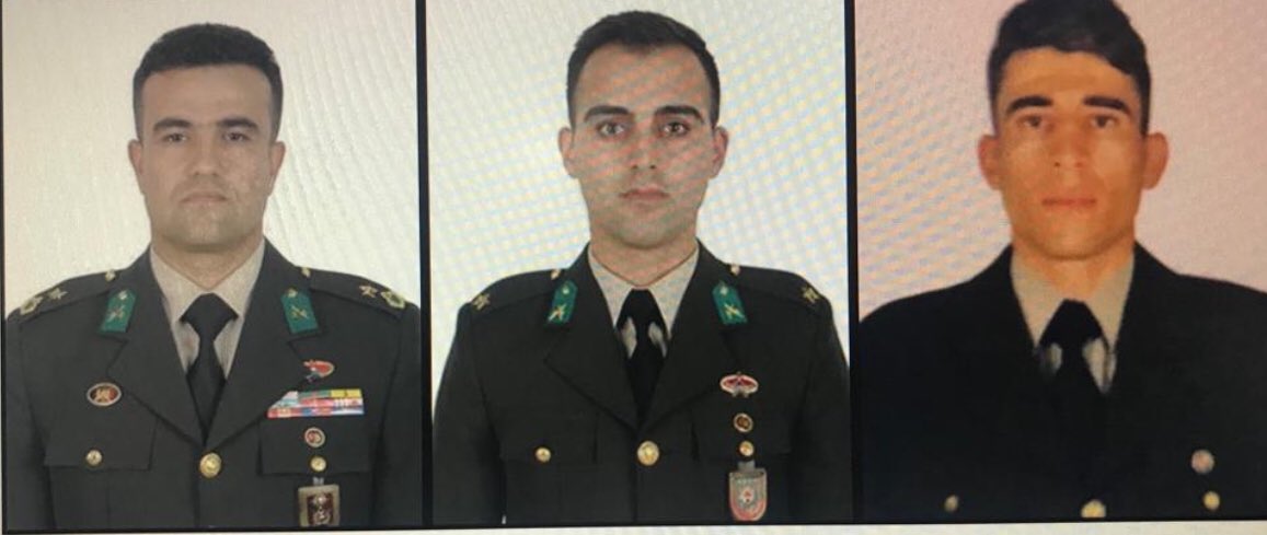 NevzatYksel7's tweet photo. Suriye Tel-Abyad’da bombalı aracın infilak etmesi sonucunda #şehit olan Binbaşı #ŞevketTombul, Teğmen #SinanBilir ve Uz. #MustafaAbaklı’ya Rahmet diliyorum. Şehitlerimizin ailelerine, TSK ve Türk Milletimize 🇹🇷 başsağlığı ve sabırlar diliyorum. Ruhları Şad,Mekanları Cennet olsun. https://t.co/aujXZ1DfX2