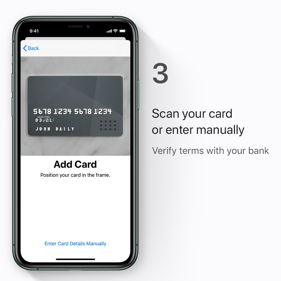 Step 3: Scan your card or enter the details manually. Then verify terms with your bank.