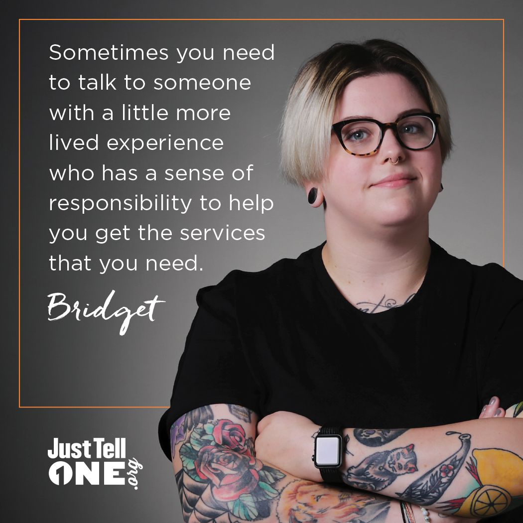 JustTellOne's tweet photo. Bridget’s #JustTellOneTip: Don’t get discouraged if your friends aren’t in a position to help. There are other trusted people around you with more experience and knowledge. https://t.co/ZsxPA5fRGm