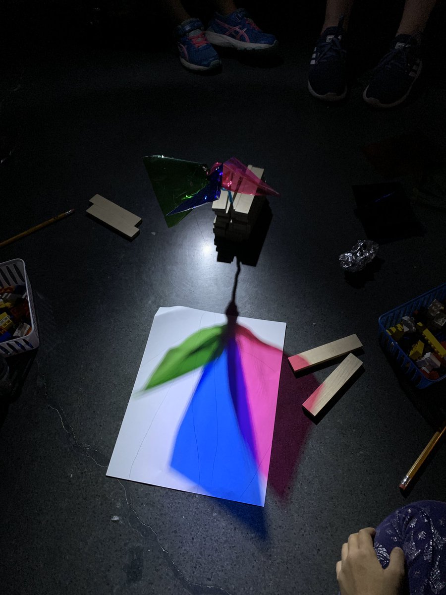 MsFaureTweets's tweet photo. Exploring shadows in the Makerspace. The rain didn’t stop our fifth graders and their first grade buddies from making shadows today. They explored different shapes, materials and where to put the light source! Great job!😊 @carlsontweets @Sturmtweets https://t.co/t3Bke7FuOy