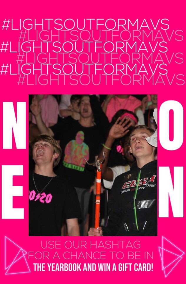 MauldinYearbook's tweet photo. Any pics from yesterday’s neon out? Post them with the hashtag #LightsOutForMAVS for a chance to be in the yearbook and win a gift card 🌟 https://t.co/BnoGQ469AB