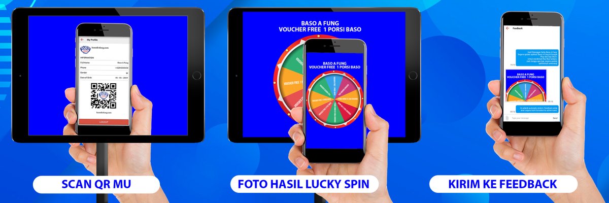BAfung's tweet photo. Promo Tebar Angpao
24 Januari 2020 – 26 Januari 2020
Dapatkan kesempatan bermain lucky spin untuk mendapatkan hadiah dari Baso A Fung
- Isi tebar angpao lucky spin
1. VOUCHER FREE 1 PORSI BASO
2. VOUCHER FREE 5 PCS BASO
3. VOUCHER FREE ES NONA SMALL
4. VOUCHER DISKON 20% https://t.co/U992sOovhp