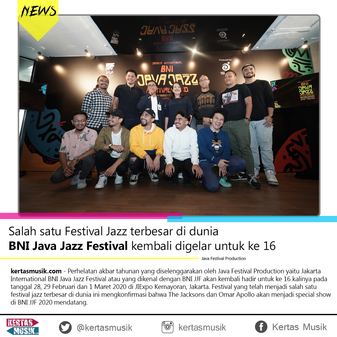 Salah satu Festival Jazz terbesar di dunia BNI Java Jazz Festival kembali digelar untuk ke 16, dimulai pada 28 Februari hingga 1 Maret 2020

Baca kabar selengkapnya di kertasmusik.com