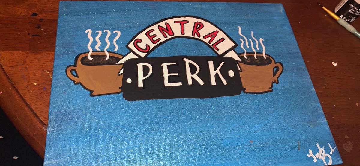 14StayStrong's tweet photo. Since Ive been SERIOUSLY missing watching @FriendsTV on @netflix everynight, had to do a painting. Not the best but hey I love it❤️🥰 https://t.co/2uzVKaz8bH