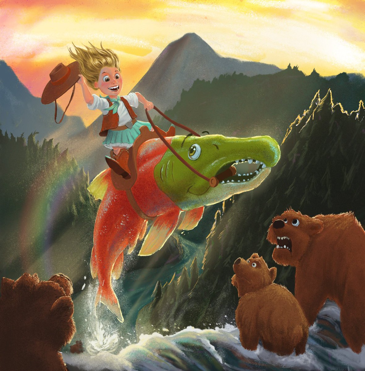 ChadRRisner's tweet photo. Did this #illustration of my daughter for my wife and family for Christmas. Named it Adventure Girl. Had so much fun painting it in #Procreate https://t.co/qqaQbBMMLm
