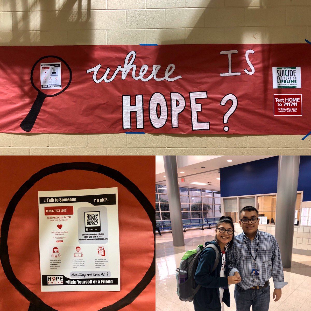 Day 4 of the RHS HOPE week.  Finding HOPE(aka Where’s Waldo). Students found HOPE Squad members throughout the day. Hats Off to Kindness dress-up day gave the students a chance to wear a hat to school for a $1 donation to the Jordan Elizabeth Harris Foundation.