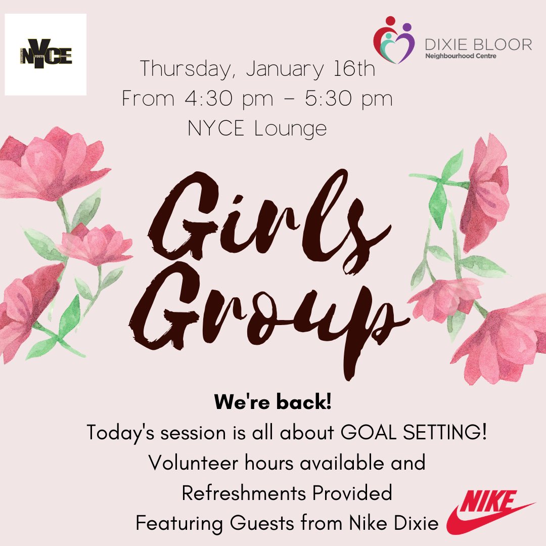 Hey everyone! We're back and we're excited to kick this new year off! Join us this afternoon as we discuss Goal Setting ft Nike Dixie staff. You won't want to miss this #DBNC #NYCE #girlsgroup #WhoRunTheWorldGirls