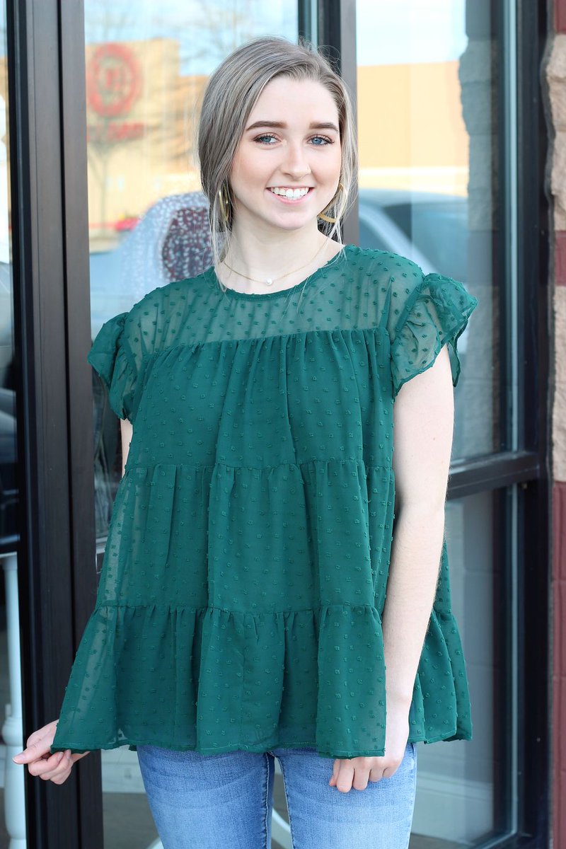 Koinophobic's tweet photo. Add a little texture to your spring/summer wardrobe with this brand NEW top featuring swiss dot details and a tiered ruffle babydoll cut.  

Available in burgundy and green in sizes small-large in store and online.

Get it now: https://t.co/VOtSsrcNNh https://t.co/CGDAk1KNLX