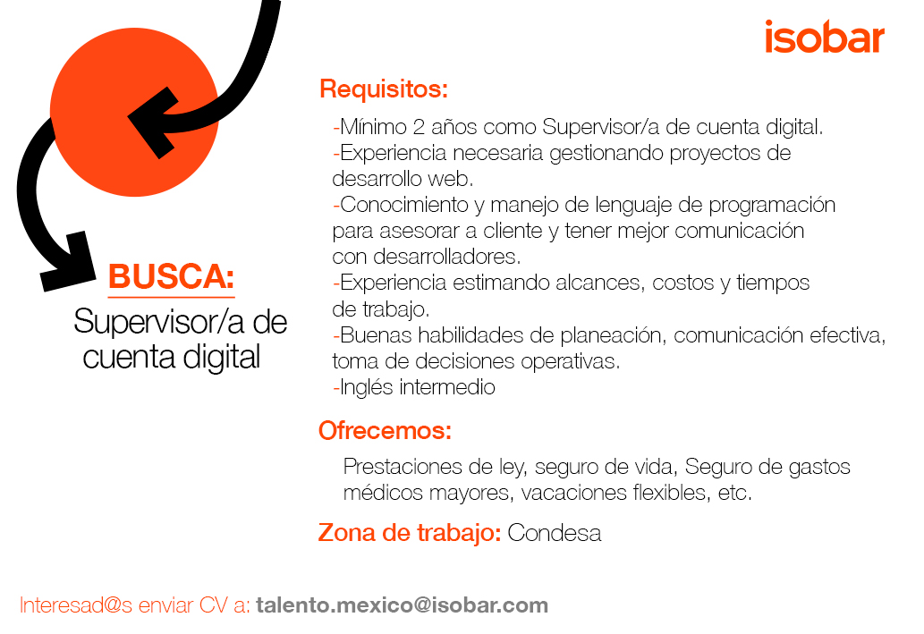 TalentoIsobarMx's tweet photo. Iniciando el año en #IsobarMx con nueva #BúsquedaDeTalento.  #EmpleoMx #BTL #Digital https://t.co/i1GH4a9ulQ