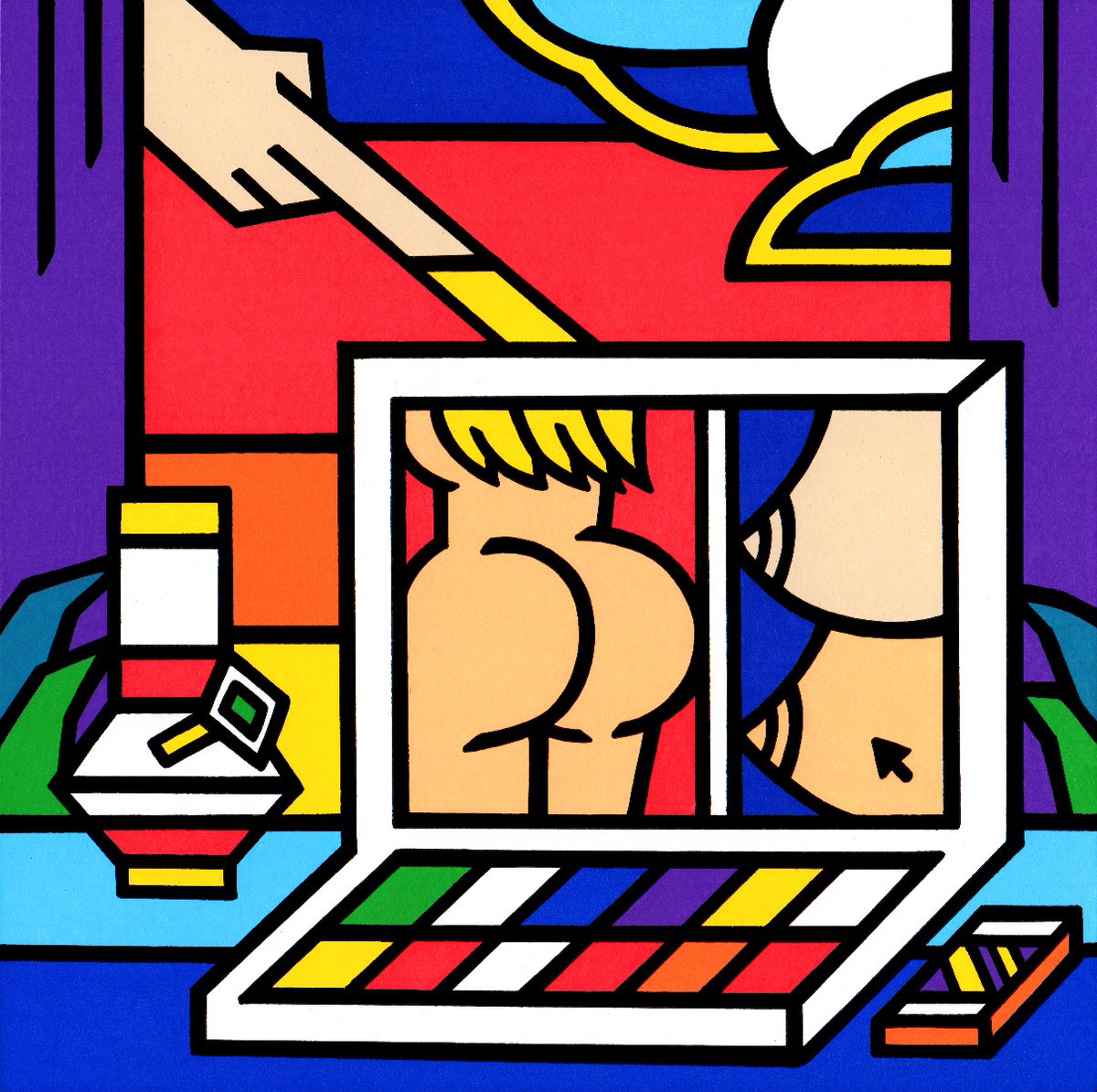 HomelessCop's tweet image. Better Than Sex (6 x 6 acrylic) 2019 (SOLD) #420