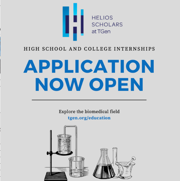 TGenResearch's tweet image. Applications open today for two summer education programs at TGen -- one for high school, and one for college -- sponsored by the Helios Education Foundation.
tgen.org/education