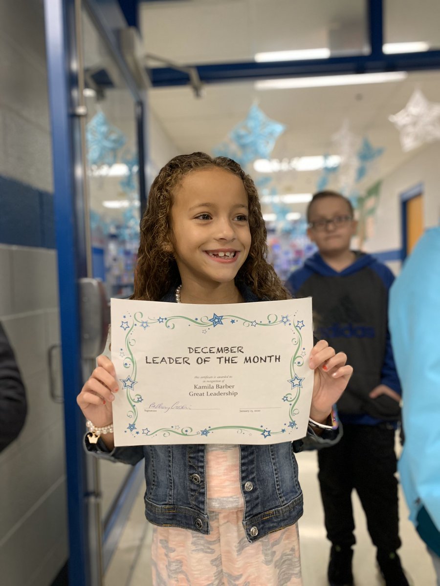 MrsDodd's tweet photo. Our classmates erupted into applause this morning when they found out our December Leader of the Month was Kamila! You go girl! We are so proud of your hard work &amp; leadership skills! #LostRiverElementary #LostRiverLeaders #2ndGrade #Room209 #Leadership https://t.co/u3HnJsuBIH