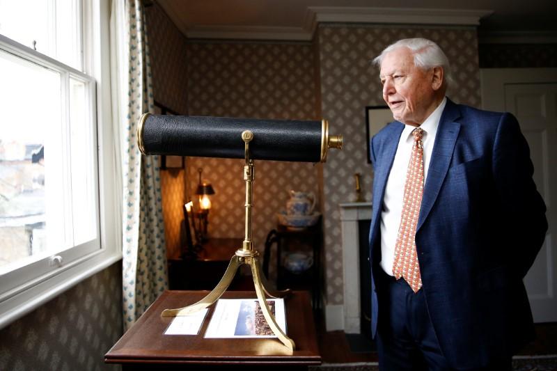 Reuters's tweet photo. UK's Attenborough says 'moment of crisis' has come on climate https://t.co/GyfBuGKAAY https://t.co/AbJdeaumGT