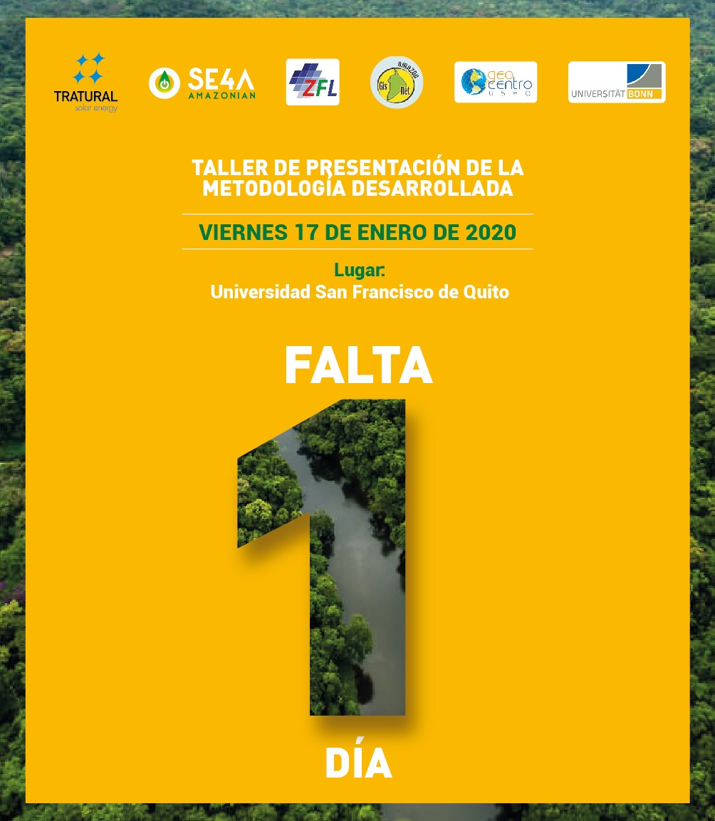 SE4Amazonian's tweet photo. FALTA 1 DÍA!!!
Estamos casi listos para recibirles en la @USFQ_Ecuador donde se presentará la #metodología desarrollada de #SE4AMAZONIAN
@VAMGraw @tratural @UniBonn @ZEFbonn @GIUB_Research #Ecuador #amazon #energy #Energia #renewableenergy #SustainableDevelopment #sustainability https://t.co/ZmtxShY77s