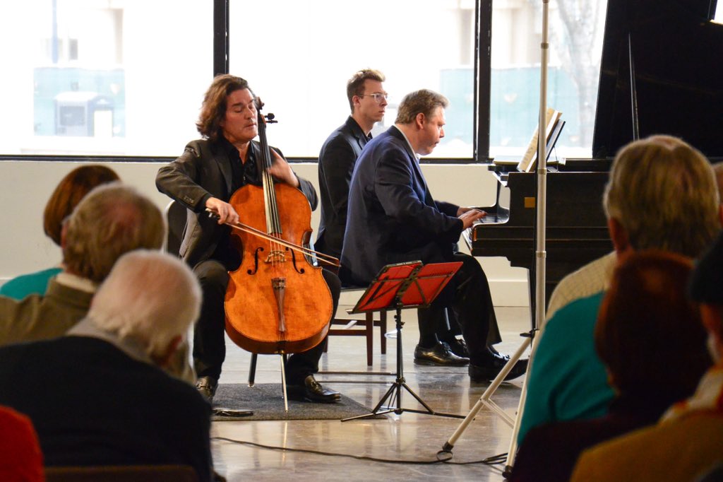 Join us every Thursday in January for Bach’s Lunch at noon. A few images from today’s performance with <a href="/zuillbailey/">Zuill Bailey</a> &amp; Pianist <a href="/EZilberkant/">Eduard Zilberkant</a> 🎹 #EPPMFestival20 
<a href="/TxDOTCommission/">TxDOT Commission</a> <a href="/Downtown_EP/">DOWNTOWN El Paso</a> <a href="/VisitElPasoTX/">Visit El Paso</a> <a href="/MCADElPaso/">El Paso MCAD</a>