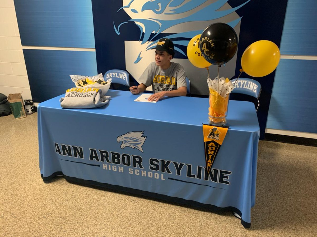 LacrosseSkyline's tweet photo. Great moment in seeing our Cam Wallace sign to become a Bulldog next year.  Congrats!!!  Keep up the hard work and let's send you off on a great year!!! #GoAdrian #2024Class https://t.co/iyId31Vb06