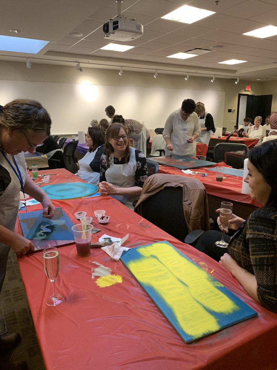 wendycoppock's tweet photo. Hard at work and a job well done. 40 ladies busy crafting. Now that is a loud noisy busy room. #Albertaseedpro2020 https://t.co/ptW1QflT84
