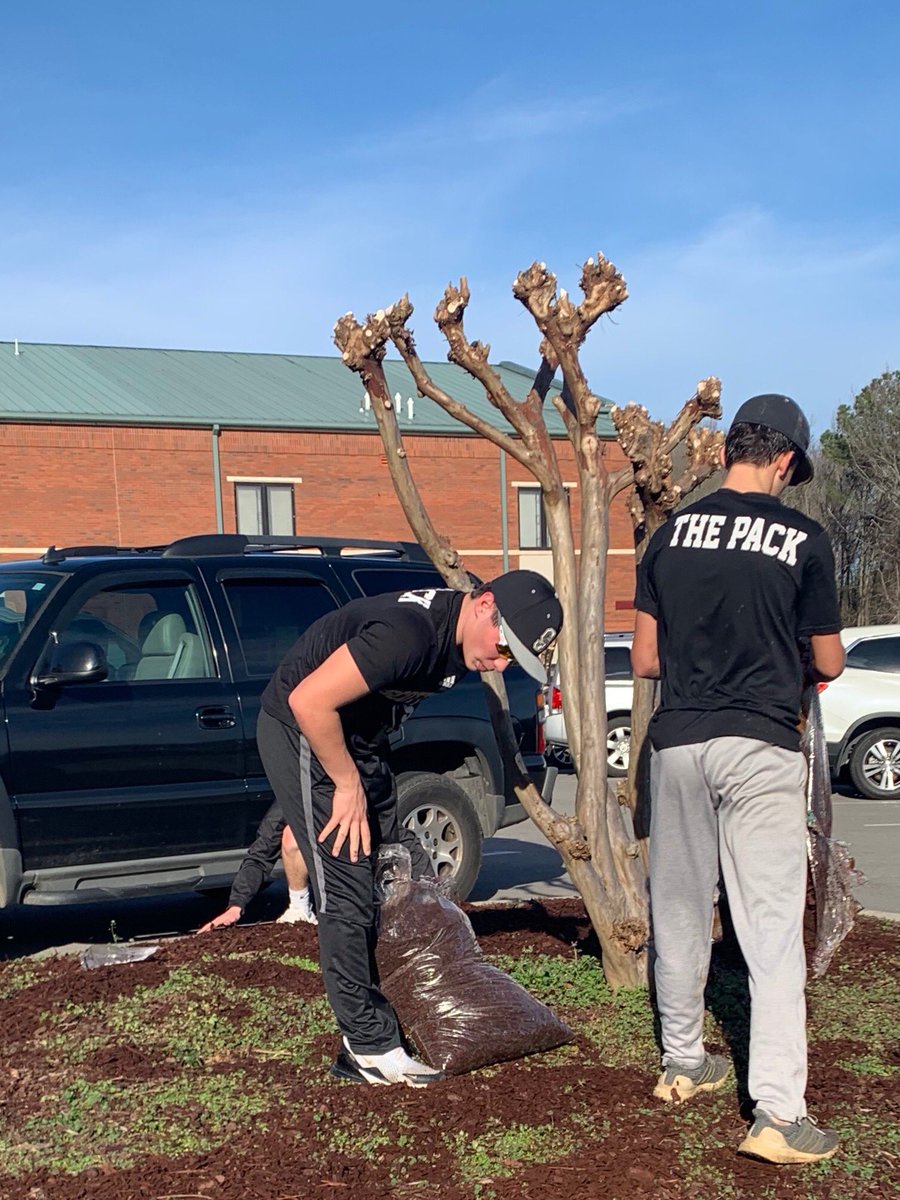 SCT_Wildcats's tweet photo. Thank you to Wildcat Baseball for mulching the front of the school today...GoWildcats! #wildcatnation #lifeinjacksonco https://t.co/EV1XPt5iAt
