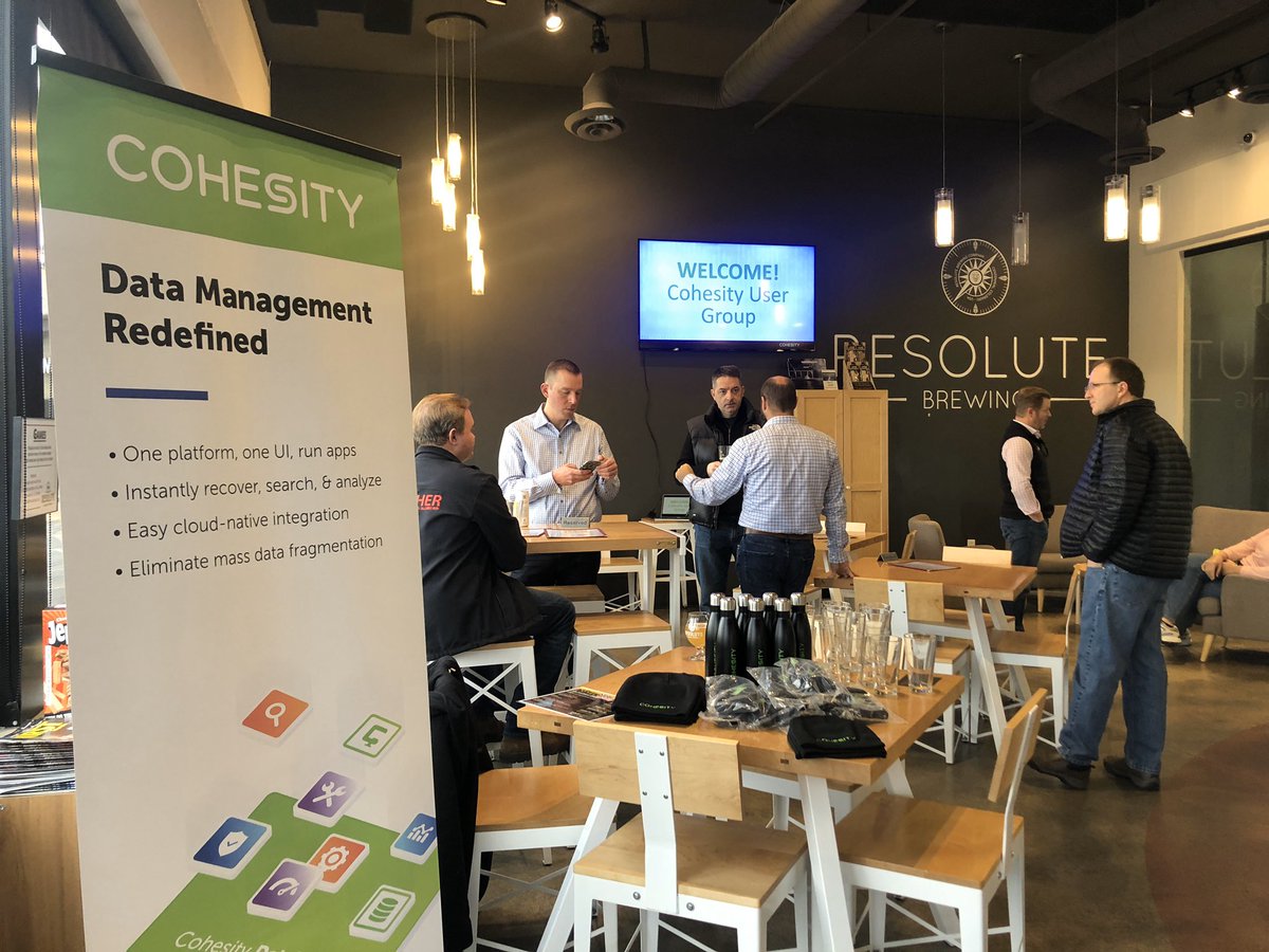 alyseokumura's tweet photo. We love hearing from @Cohesity customers! 💚 Great local event in #Denver bringing our customers together and even better with 🍻 #cohesityevents @CohesityCorps #customerusergroup https://t.co/l2K2KUyuH8