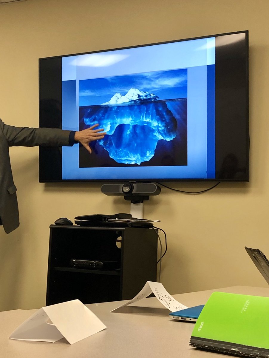 stellagarciam's tweet photo. Another afternoon spent in training. The famous iceberg came up. Always a good reminder to think of what could be below the surface. There’s so much more than what is obvious to the eye. #CrossCulturalCompetency #Training https://t.co/6RIz6aeECV