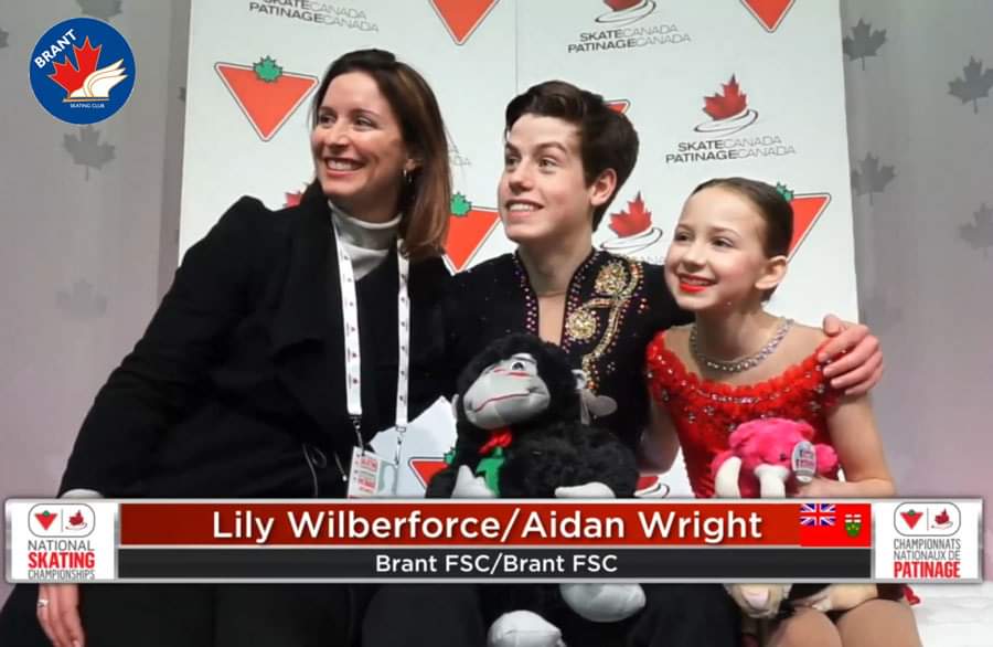 BrantSkating's tweet photo. #GOLD #CTnats20 Congratulations Lily and Aidan!!  Congratulations Coach Alison!  #NationalChampions #TeamPurkiss  #BrantProud  Novice Pairs Champions of the 2020 Canadian Tire National Skating Championships!! https://t.co/ox8OuidkIg
