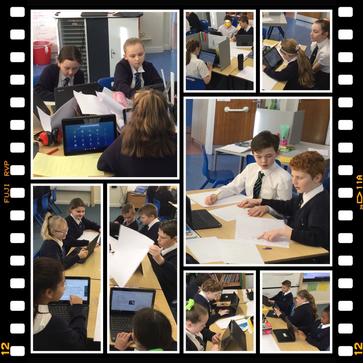 allhallows_prim's tweet photo. Year 6 planning their newscast. They’ve chosen to report on important environment issues, ‘what’s happening to the world’s water, plastic pollution and climate change. Using technology to research, writing play scripts and finally filming for a great computing project. @LA_Trust https://t.co/QGyayfCz5S