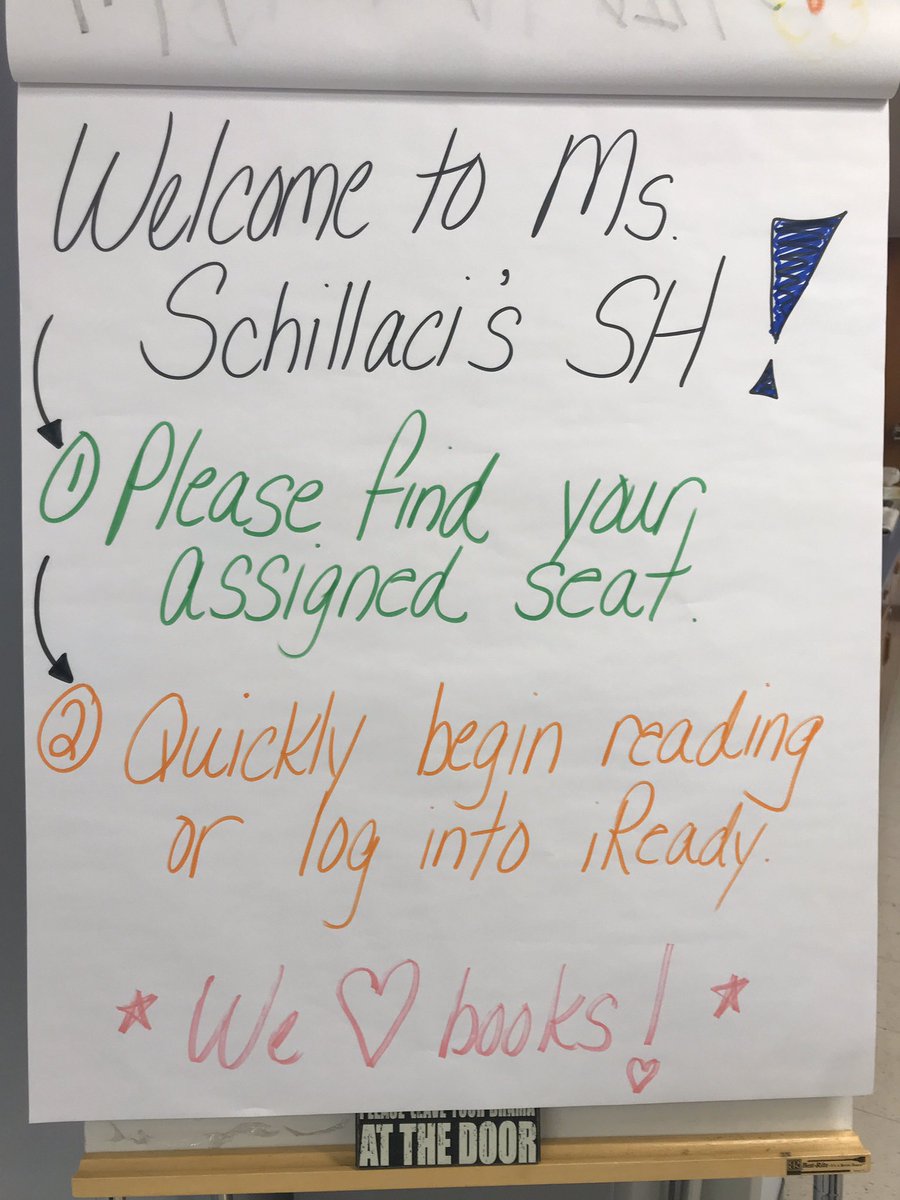 MsSchillaciELA's tweet photo. Still trying to finds ways to make study hall more tolerable. Today, in addition to our posted rules and expectations, we tried a welcome sign with a “do now” and had reading materials preselected & out on the tables for kids. #ItHelped @ELAZaffino @mrlumb https://t.co/29cUSaF1iV