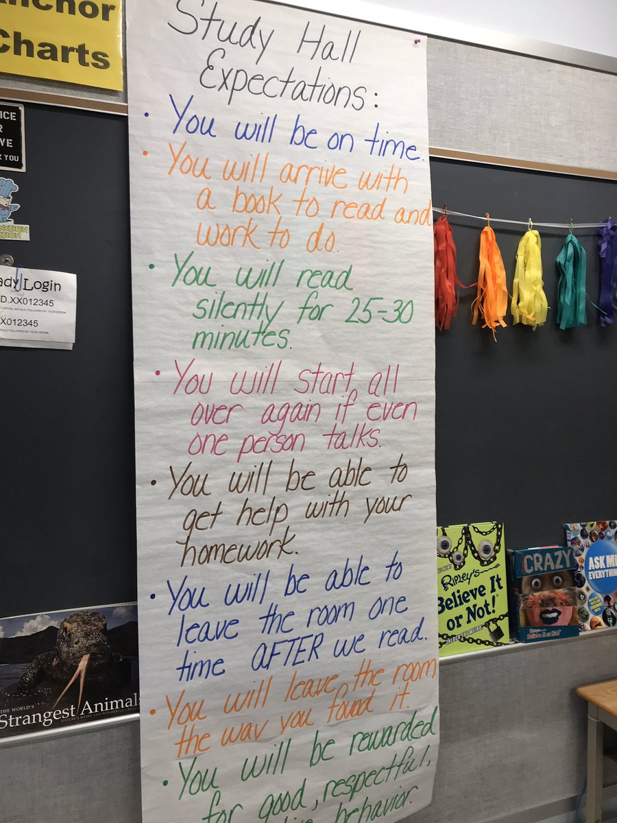 MsSchillaciELA's tweet photo. Still trying to finds ways to make study hall more tolerable. Today, in addition to our posted rules and expectations, we tried a welcome sign with a “do now” and had reading materials preselected & out on the tables for kids. #ItHelped @ELAZaffino @mrlumb https://t.co/29cUSaF1iV