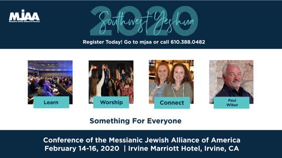 MJAA_ROI's tweet photo. Celebrate Messiah with Messianic leaders and fellow believers at Southwest Yeshua '20! Join us February 14-16, 2020, at the Irvine Marriott Hotel in Irvine, CA! https://t.co/gAXgKX22Dg #Southwest20 #SouthwestYeshua20 #Yeshua #MJAA #Messianic #MessianicJewish https://t.co/1keKfyOiAo