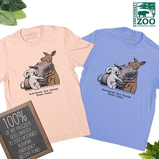 We're teaming up with Cincy Shirts to help Fiona’s friends down under. All proceeds will be sent to Zoos Victoria to help them care for 🐨, 🦘 &amp; other animals suffering as a result of bushfires. The Zoo will add $5K to the total raised. ow.ly/LLea50xXzOb