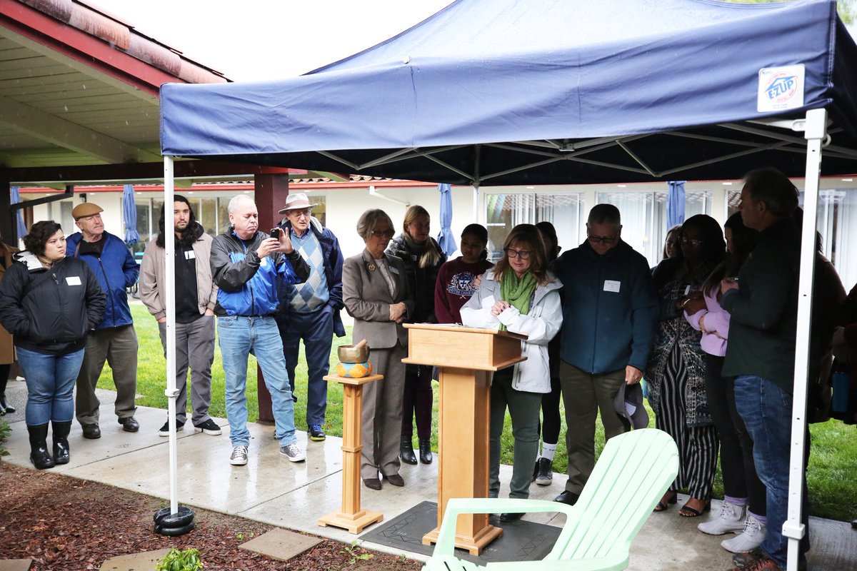 NotreDameSJ's tweet photo. Today we honored the memory of alumna Audrey Jimenez '11 with the dedication of a poem Audrey wrote while in college. This memorial celebrates Audrey's voice of hope & faith while serving as a sacred space for our students.🌻 #NDPrays #AudreysMemory #NDLifelongNetwork #NDSJ #DTSJ https://t.co/iLWWcIv15H