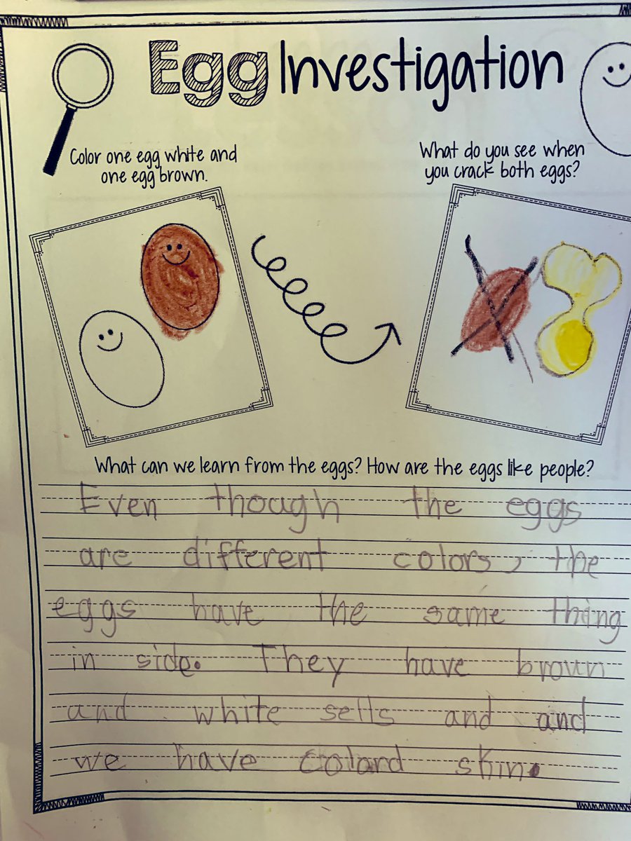 MsNorrisTeach's tweet photo. Earlier this week we did an experiment with eggs. Only to learn that eggs are like people! No matter what we look like on the outside, we are the same in the inside. ❤️ #MartinLutherKingJr #InspiringALLChaps #InspiringChaps https://t.co/vTDJCInNbw